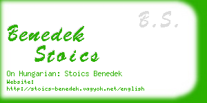 benedek stoics business card